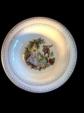 Vintage American Limoges Serenade 22K Gold Rim Soup Bowl 8”